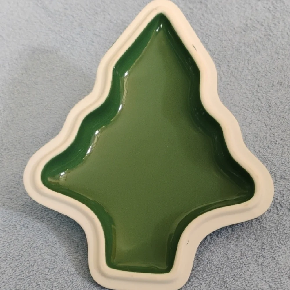 See's Candie Festive Green Christmas Tree Dish
